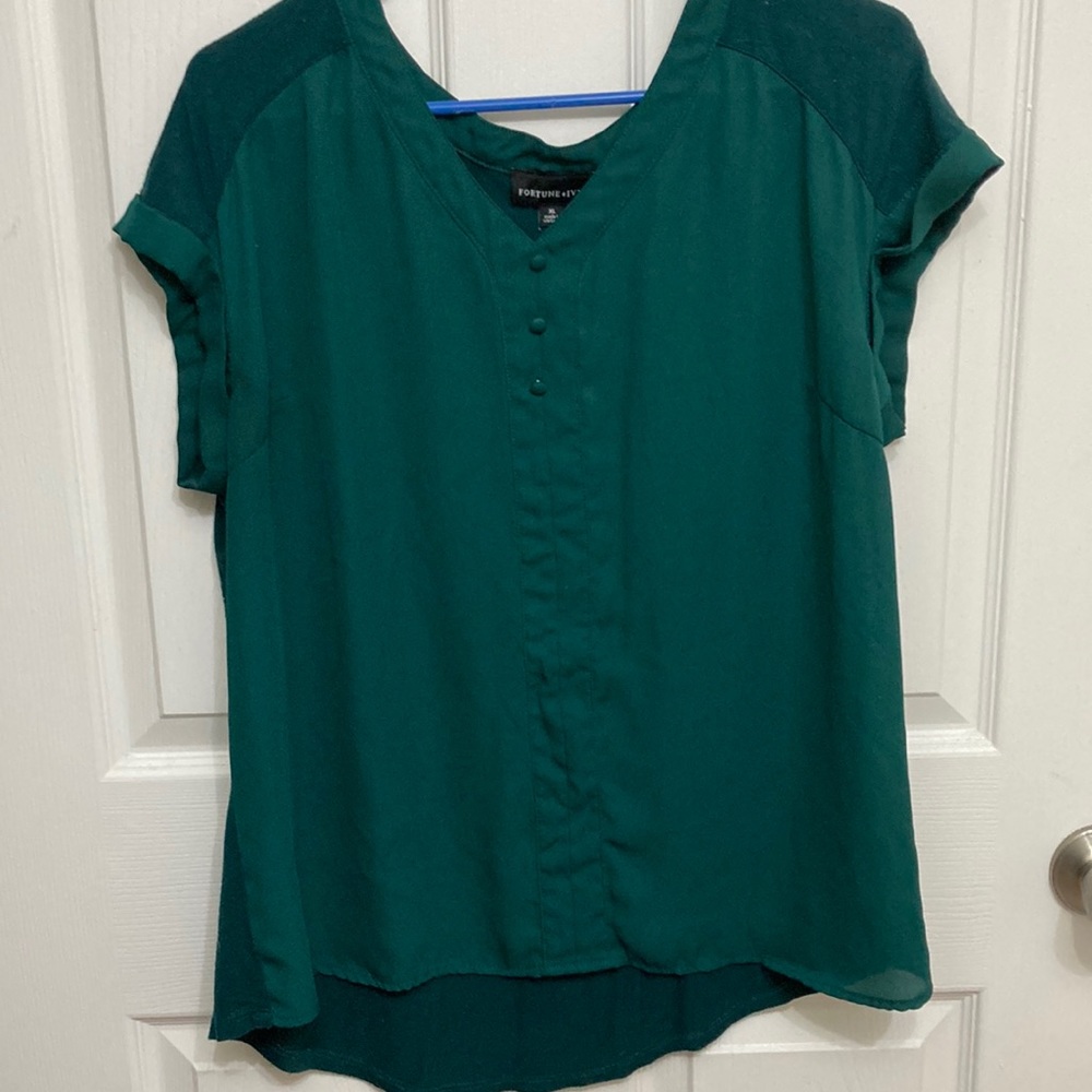 Fortune + Ivy dark green blouse size 1X